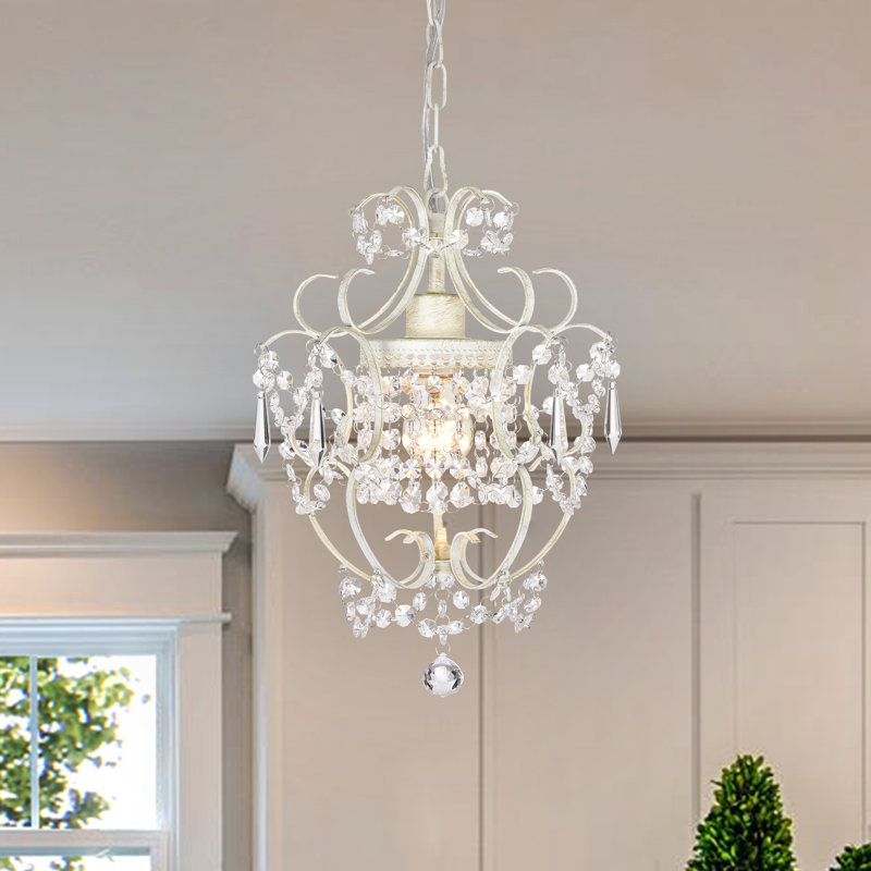 Rosdorf Park White Chandelier Crystals Chandeliers Light Fixture 1